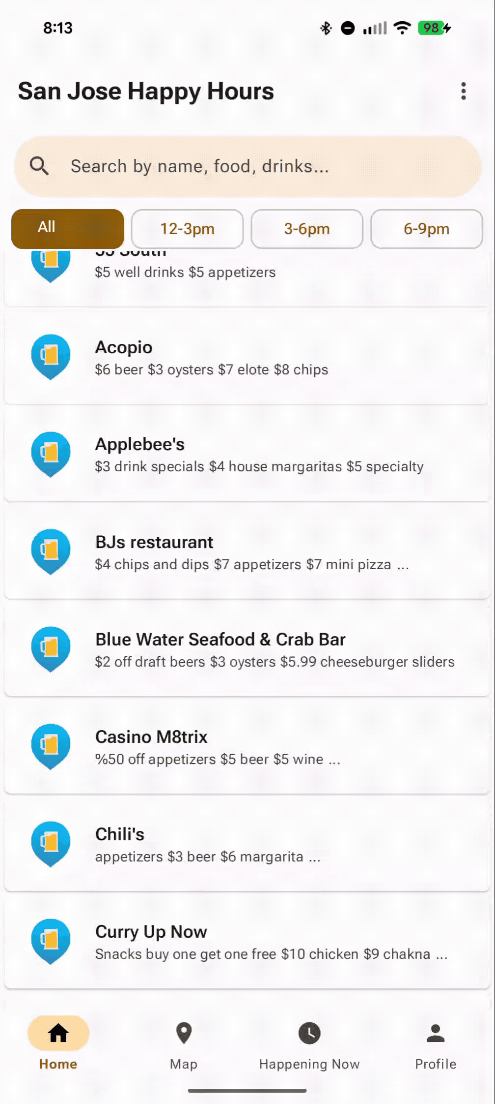 Happy Hours App Demo